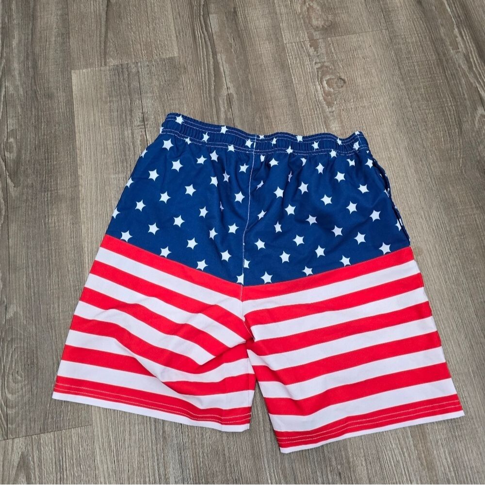 Hydro sporys kids Patriotic Star Stripe swim trunks size 12/14
